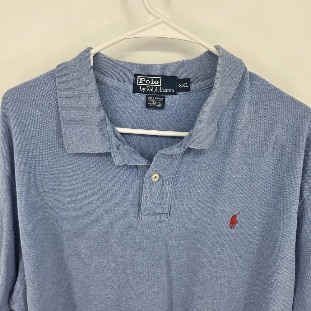 Ralph Lauren Polo Shirt Men XXL Performance‎ Blue Pony Preppy